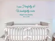 Personalized Nursery Wall Sticker Fearfully & Wonderfully Made Vinyl Decal Mural