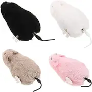 Toddmomy 4pcs Wind Up Mouse Toys Cat Fake Mice Plush Rat Toy with Clockwork Mechanism Pet Toys for Kittens and Dogs Realistic Furry Mice for Hunting Instincts Party