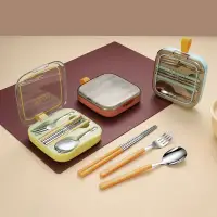 在飛比找蝦皮購物優惠-304不鏽鋼餐具 可摺疊筷子勺子叉子三件式 旅行便攜收納餐具