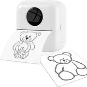 NK Portable Photo Printer - Wireless Mini Thermal Printer for Mobile Devices, Includes Paper Roll and USB Cable, Compatible with iOS and Android, White Color