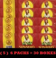 5x Sun Maid Sun-Maid California Raisins Sun Dried Snack NON GMO 6 Pks - 30 BOXES