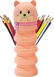 Desk Pencil Holder - Stand-Up Retractable Transformer Bag,Storage Organizer Silicone Retractable Cartoon for Classroom Student Teacher School Dorm Home Kids Study