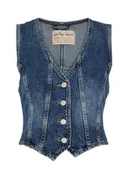 Free People Tate Denim Waistcoat - M (UK 12-14 / M) M (UK 12-14 / M)