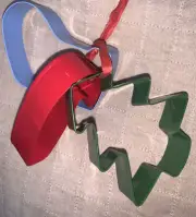 3.5” Enamel Cookie Cutters Christmas Tree Candycane & Stocking