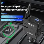 4-in-1Car Charger 66W USB PD Type-C for iPhone, Android, Samsung
