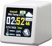 Smart WiFi Weather Station Digital Clock Temperature, Humidity Desktop Clock Decoration Alarm Hone Time Temperature Bedroom Stations Smart for Smart Clock Display self bedrooms for Clocks disp