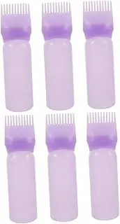 SOESFOUFU 6pcs Hair Dye Bottle Hair Styling Tool Hair Oil Bottle Applicator Hot Oil Bottle with Comb Hair Oil Applicator Comb Dye Applicator Brush Scaled Hair Oil Applicator Root Comb Bottle
