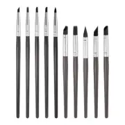 10pcs Silicone Clay Sculpting Tool Clay Sculpting Flexible Rubber Tip Black