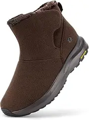 [FitVille] Extra Wide Winter Shoes Men's Winter Boots Warm Lined Snow Boots Wide Short Shaft Boots Flat Winter Outdoor Boots Comfortable Non-Slip Winter Boots