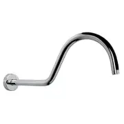 Shower Head Extension Arm with Flange - S Shaped High Arc Gooseneck Long