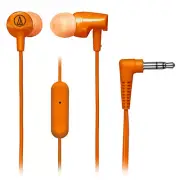 Audio-Technica In-Ear Headphones with In-line Mic & Control-Orange-ATH-CLR100ISO