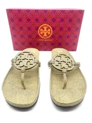 AUTH Tory Burch Miller Cloud Medallion Thong Sandals Size 9.5 US