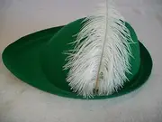 [Abonmarche] Green Felt HAT with Feather