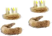 [LIFKOME] 2pcs Crown Shape Headband Plush Tail for Children Boys and Girls Headwear Photo Props
