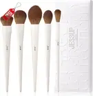 5Pcs Makeup Brush Set Vegan Soft Foundation Contour Highlighter Setting Powder B