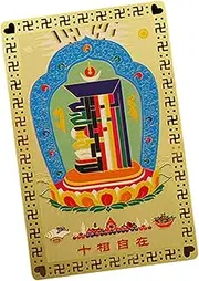 brooksnaji Good Luck Card God of Wealth Chinese Card God of Wealth Feng Shui Gold Card God of Wealth Golden Talisman Card Living Room Bedroom Decoration for Family