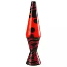 17" Red Liquid Black Wax Lava Lamp, 32 oz. Tribal Design Base & Cap Motion Light