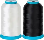 New brothread Set of 2 (Black+White) Bobbin Thread/Bottom Thread 60WT Huge Spool 5000M (5500Y) for Embroidery and Sewing Machines