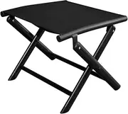 Generic Folding Footstool Black Aluminium and Textilene