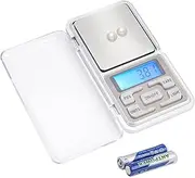 Precision Pocket Digital Gram Scale 500g x 0.01g With Tray - Food, Jewelry, Ounces, Grains Measurement - Backlit LCD Display