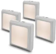 Plug in Dimmable Led Night Light with Auto Dusk to Dawn Sensor, Soft Warm White