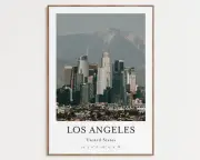 Los Angeles Print City Palm Trees Los Angeles Wall Art Los Angeles Poster Los