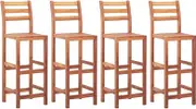 Bar Chairs 4 pcs Solid Acacia Wood,Table & Bar Stools 23KG-46315