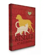 Stupell Rescued My Best Friend Dog And Cat Silhouette