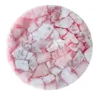 Round Rose Quartz Stone Coffee Table Conference Meeting Desk Garden Decors