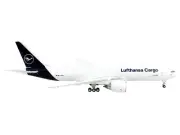 1/400 Diecast Boeing 777F Lufthansa Cargo Model Airplane GeminiJets White Blu...