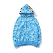 Hoodie For Women Men With Shark Mouth Print Casual Loose Jacket With Zipper M S