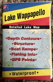Lake Wappapello, Mo. Series - Fishing Map- GPS Points - Waterproof - #L166 NEW