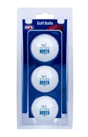 North Melbourne Kangaroos AFL Golf Ball 3 Pack