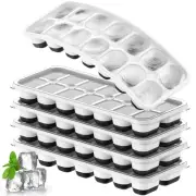 Ice Cube Tray 5 Pack, Stackable Silicone Ice Cube Trays with Lid– Easy Releas...