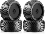 1/8 Off Road Buggy Tires 140mm Wheel 17mm Hexl 1:8 Rubber Off-Road Tyre For 1/8 RC Racing Car 4WD Nitro HPI HSP BAZOOKA CAMPER Kyosho ZD 1/8 Buggy Wheels and Tires 4PCS (Black)
