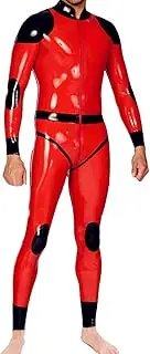 [MCWJ] Front Zipper to Back Waist Design Tights Men's Fetish Catsuit What is Made of 100% Real & Natural Latex Materials