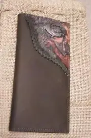 ZEP-PRO South Carolina Gamecocks Roper FENCE ROW CAMO Leather Wallet BURLAP BAG