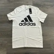 Adidas Men’s White T-Shirt Badge of Sport Amplifier Medium NWT Black Logo