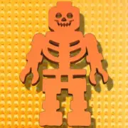 3D Printed Lego Mini Skeleton~ Printed Same Day! Orange, PLA