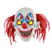 Creepy Evil Scary Halloween Clown Mask with Hairs Latex Joker Mask Party Props