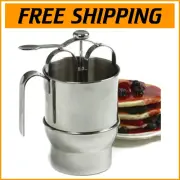 Precision 4-Cup Pancake & Waffle Batter Dispenser in Elegant Stainless Steel