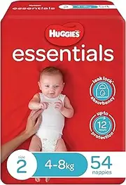 Huggies Essentials Nappies Size 2 (4-8kg) 54 Count