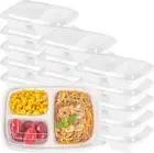 Asporto 26 Ounce Compartment Take Out Boxes 100 Microwavable Meal Prep Container
