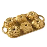 NORDIC WARE CAST ALUMINIUM GOLD MINI GEO BUNDTLETTE PAN Cake Tin