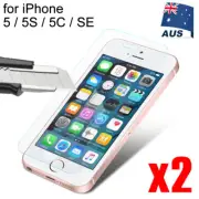 2x Tempered Glass Screen Protector For Apple iPhone SE 1st /5/5S/5C Anti Scratch
