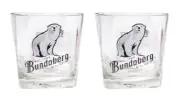 BUNDABERG RUM 2x TUMBLER GLASSES EARLY 00'S BNWOB MAN CAVE QUEENSLAND BUNDY
