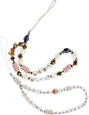 HOMOBABE 2Pcs Beaded Phone Strap Lanyard Chain Stylish Mobile Phone Charm for Couples Multi Functional Phone Decoration Accessory with Durable Construction and Fashionable Design