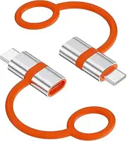 Lightning to USB C Adapter Anti-Lost Loop,PD Fast Charging,480Mbps Transfer,Adapter for iPhone15/16ProMax, iPad, Galaxy,MacBook Pro/Air. Not for Audio,OTG, Carplay. Silver 2 Pack