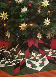 CHRISTMAS STAR TREE SKIRT & ORNAMENTS -- VINTAGE APPLIQUE QUILT/ORNS. PATTERNS