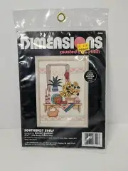 Vintage 1991 Dimensions SOUTHWEST SHELF Counted Cross Stitch Kit 5 x 7